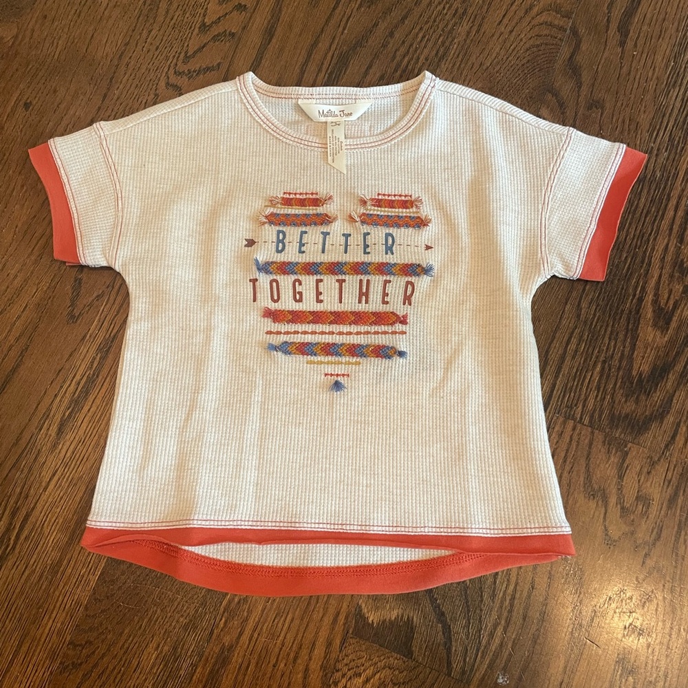 Matilda Jane White and Orange Short Sleeve Tee